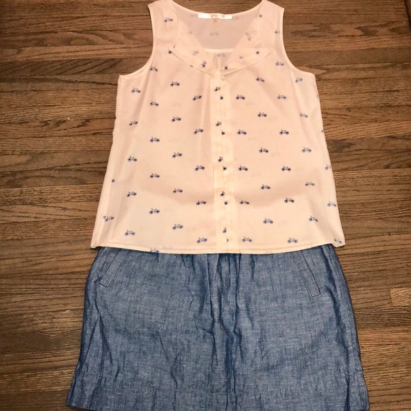 Loft Chambray Miniskirt - Picture 2 of 4